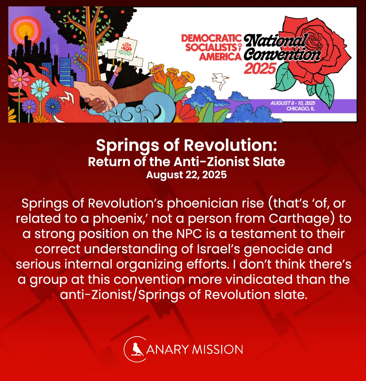 Springs of Revolution Rise in DSA